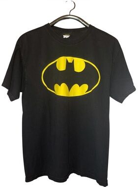 Batman Black Tee with Yellow Bat Emblem
